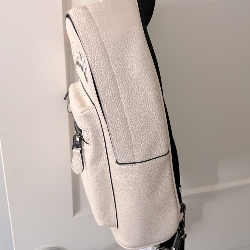 NWT [Coach] Zip-Close West Pack Medium Pebbeled Leather Designer Unisex Backpack - Picture 11 of 14